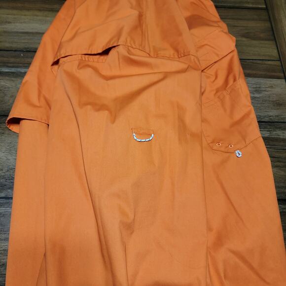 Magellan LS Orange Angler Fit MagShield Fish Gear Button Up Shirt - Size 4XL - Picture 3 of 8